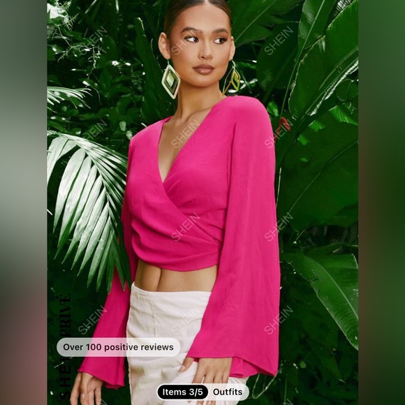 NWT wrap tie crop blouse - Picture 7 of 8